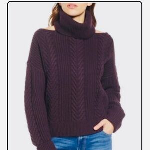 Paige Open Shoulder Turtleneck Sweater